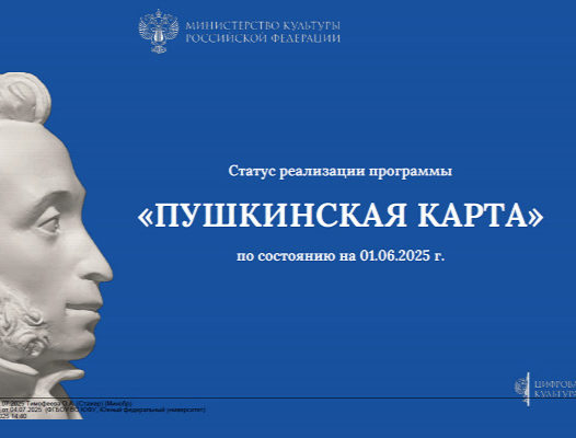 Минобрнауки России информирует о программе поддержки молодежи «Пушкинская карта»