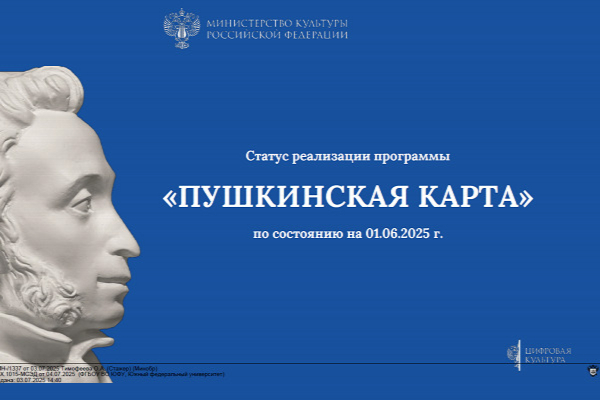 Минобрнауки России информирует о программе поддержки молодежи «Пушкинская карта»